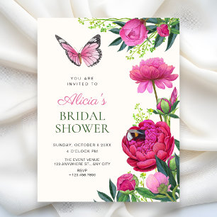 Invitation art de douche de mariage floral fleuri