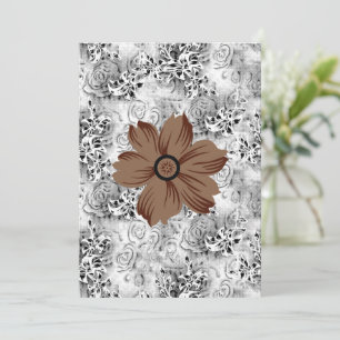 Invitation Art de fleur de mandala Dessin floral terreux