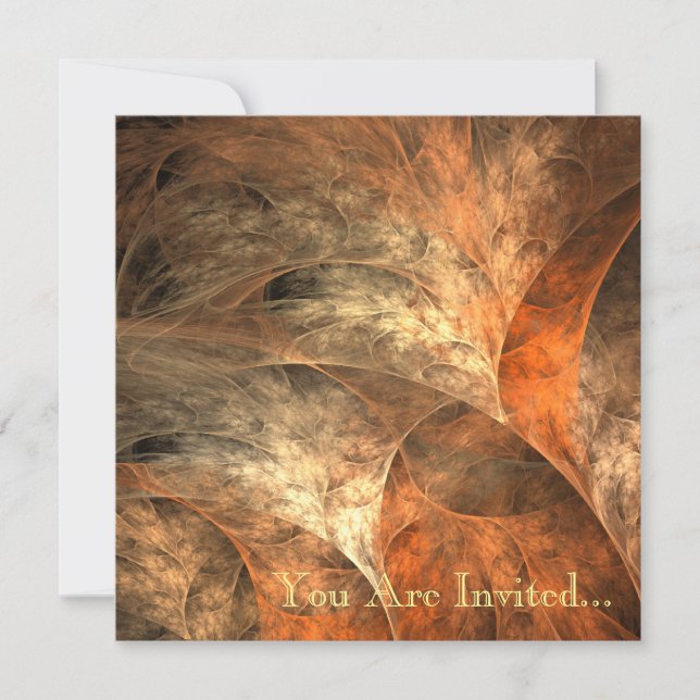 Invitation Art de fractale de richesse d'automne (Devant)