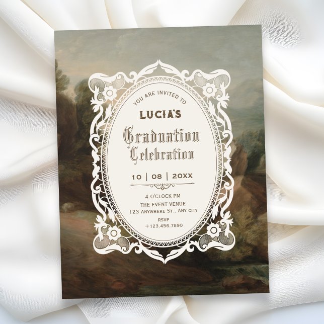 Invitation art de la graduation vintage (Créateur téléchargé)