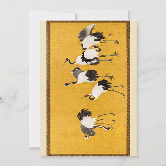 Invitation Art de la grue japonaise vintage (Devant)