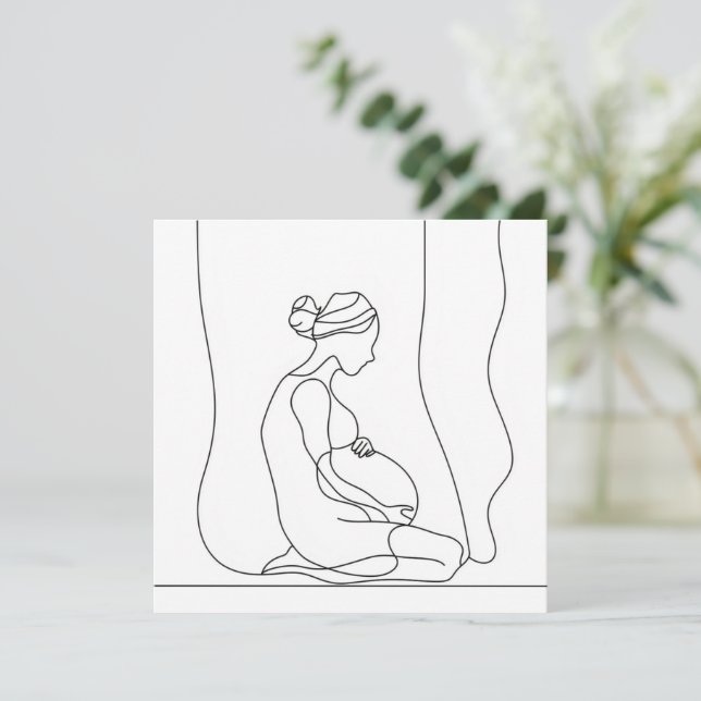 Invitation Art de la ligne de grossesse (Debout devant)
