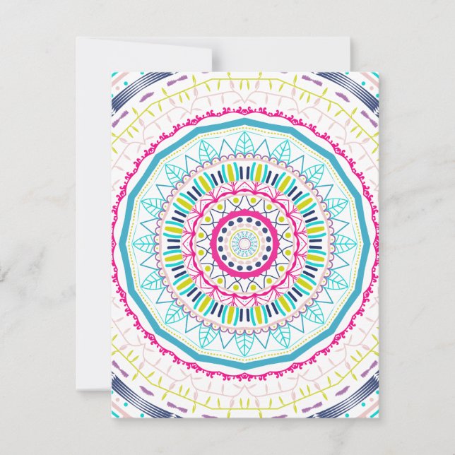 Invitation Art de mandala coloré vibrant (Devant)