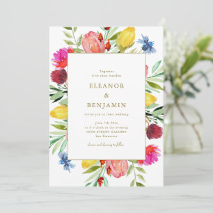 Invitation Art de mariage de jardin de fleurs sauvages aquare