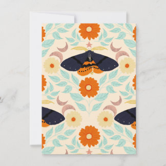 Invitation Art de motif de papillon de nuit Cottagecore | Con