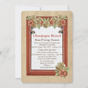 Invitation Art de texture en cuir et daim Mariage Douche