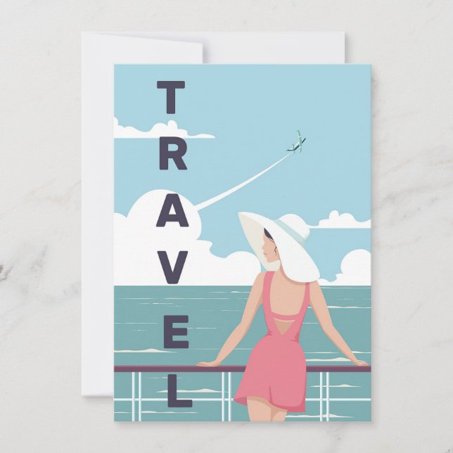 Invitation Art de voyage Il est temps de voyager (Devant)