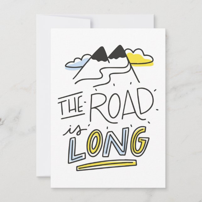 Invitation Art de voyage La route est longue (Devant)