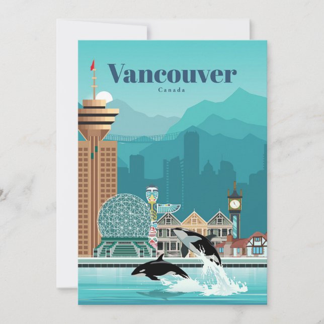 Invitation Art de voyage Voyage à Vancouver (Devant)