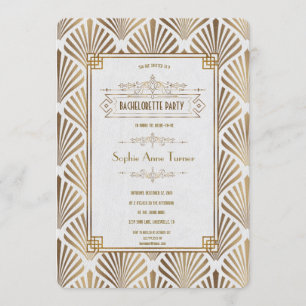 Invitation Art Déco Black Gatsby 1920 Bachelorette Party
