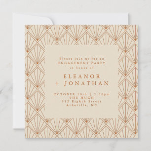 Invitation Art Déco Burnt Orange Elegant Engagement Party