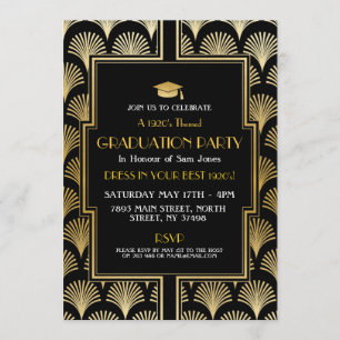 Invitation Art déco de la Gatsby Party Gold