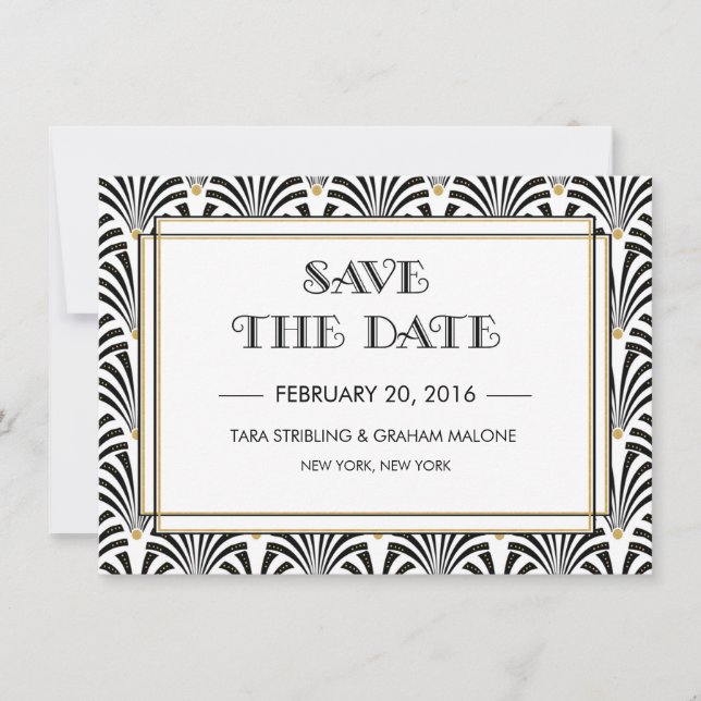 Invitation Art Déco de mise en garde (Devant)