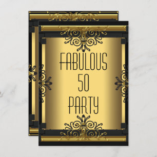 Invitation ART DECO Fabuleux 50 50e Gatsby fête d'anniversair