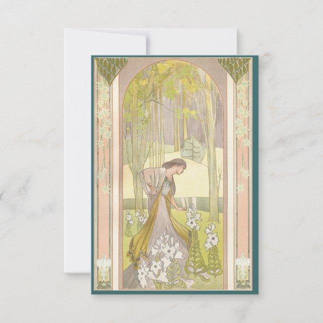 Invitation Art Déco féminine personnalisable (Devant)
