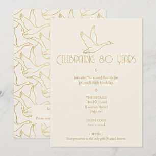 Invitation Art Déco Filigrane d'Or   80e Anniversaire de l'Oi