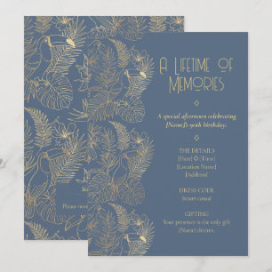 Invitation Art Déco filigrane d'or Anniversaire 90 ans du T