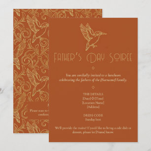 Invitation Art Déco Filigrane d'Or   Martin-pêcheur Fête des 