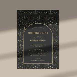 Invitation Art Déco Fireworks Gold Boho Frame Bachelorette