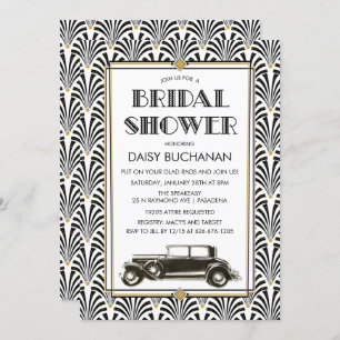 Invitation Art Déco Gatsby Bridal Shower