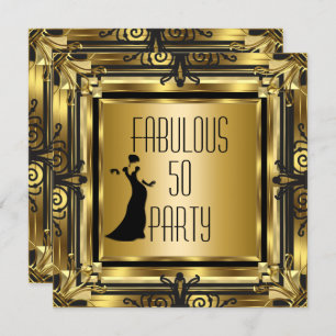 Invitation ART DECO Gatsby Fabuleux 50 50e anniversaire Retro