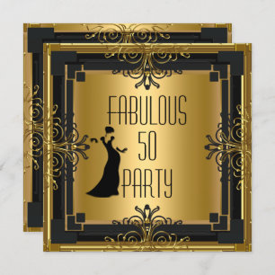 Invitation ART DECO Gatsby Fabuleux 50 50e fête d'anniversair