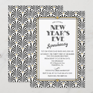 Invitation Art Déco Gatsby pour la Saint-Sylvestre