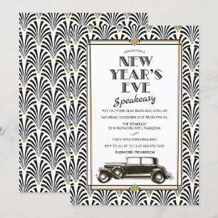 Invitation Art Déco Gatsby pour la Saint-Sylvestre