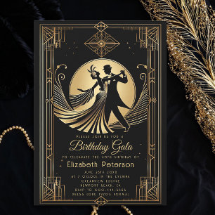Invitation Art Déco Gatsby Roaring 20s Interdiction Anniversa