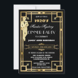 Invitation Art Déco Gatsby Roaring 20s Meurtre Mystery Party<br><div class="desc">Personnalisez cette vintage invitation de fête d'anniversaire de meurtre art déco facilement et rapidement, appuyez simplement sur le bouton customiser pour réorganiser et formater le style et le placement du texte. Avec son cadre art déco chic et ses couleurs noir, blanc et or. Objets correspondants disponibles en magasin ! c)...</div>