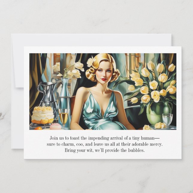 Invitation Art Déco Glamour Vintage Amusant (Devant)