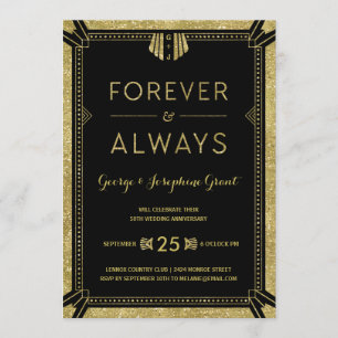 Invitation Art déco   Golden Anniversary Party