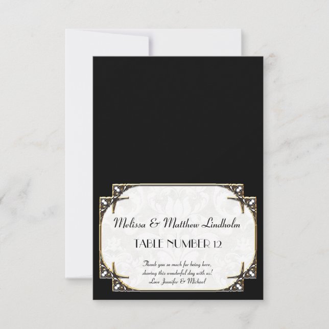 Invitation Art Déco Grande Gatsby Style Typographie en dentel (Devant)