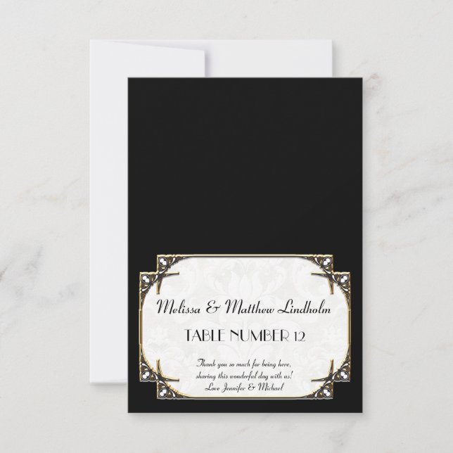 Invitation Art Déco Grande Gatsby Style Typographie en dentel (Devant)