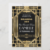 Art Déco Great Gatsby Roaring 20s 30e anniversaire