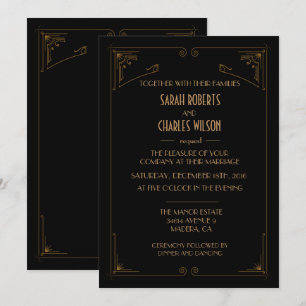 Invitation Art Déco Great Gatsby - TOUTE COULEUR