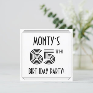 Invitation Art Déco Inspiré 65ème Anniversaire Fête, Nom pers