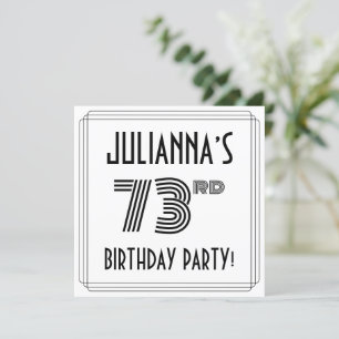 Invitation Art Déco Inspiré 73e fête d'anniversaire, Nom pers