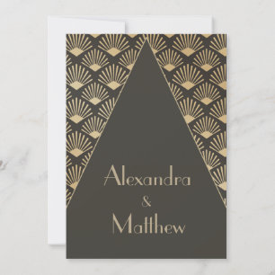 Invitation Art Déco Mariage Gold Motif Années folles