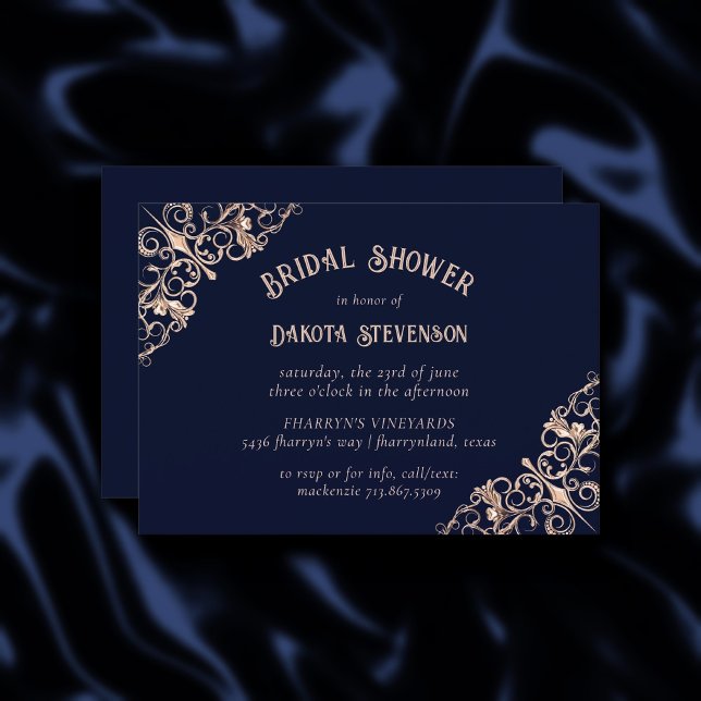 Invitation Art déco Marine bleu et bleu | Géométrique (Créateur téléchargé)