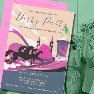 Invitation Art déco moderne Derby Party