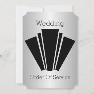 Invitation Art Déco Noir Et Blanc Mariage Argent
