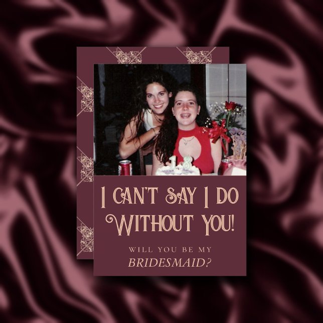 Invitation Art déco Nouveau | Burgundy Blush Maid of Honor (Créateur téléchargé)