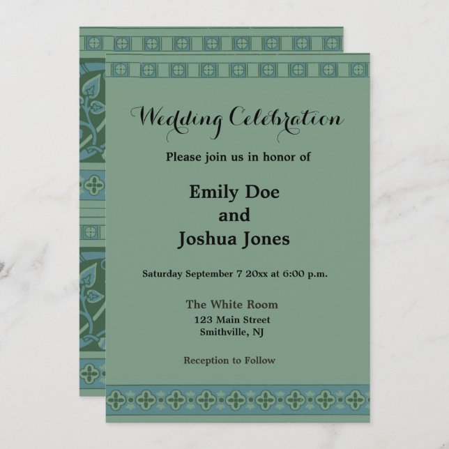 Invitation Art Déco Nouveau Chien Nature Motif animal (Devant / Derrière)