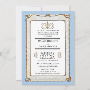 Invitation Art Déco Nouveau Gatsby Style Or en dentelle Look