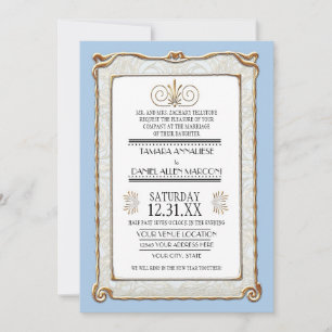 Invitation Art Déco Nouveau Gatsby Style Or en dentelle Look