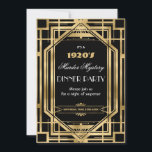 Invitation Art Déco Nouveau Meurtre Partie Mystère Or Noir<br><div class="desc">Personnalisez cette vintage Art déco Great Gatsby rugissant 20s thème meurtre mystery invitation de la partie facilement et rapidement, appuyez simplement sur le bouton customiser pour réorganiser et formater plus avant le style et le placement du texte. Avec son cadre Art déco chic et ses couleurs noir et or. Objets...</div>