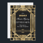 Invitation Art Déco Nouveau Meurtre Partie Mystère Or Noir<br><div class="desc">Personnalisez cette vintage Art déco Great Gatsby rugissant 20s thème meurtre mystery invitation de la partie facilement et rapidement, appuyez simplement sur le bouton customiser pour réorganiser et formater plus avant le style et le placement du texte. Avec son cadre Art déco chic et ses couleurs noir et or. Objets...</div>