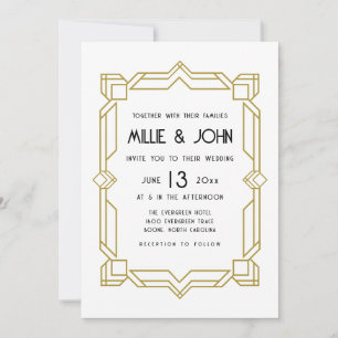 Invitation Art déco, Old Hollywood, années 1920