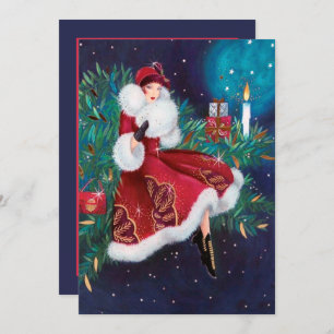 Invitation art déco rétro vintage Noël ajouter des informatio